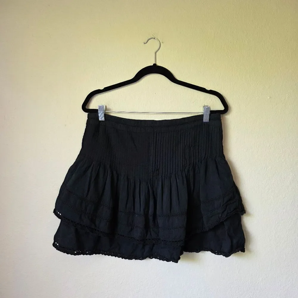 Free People Black Summer Nights Mini Skirt Size 12